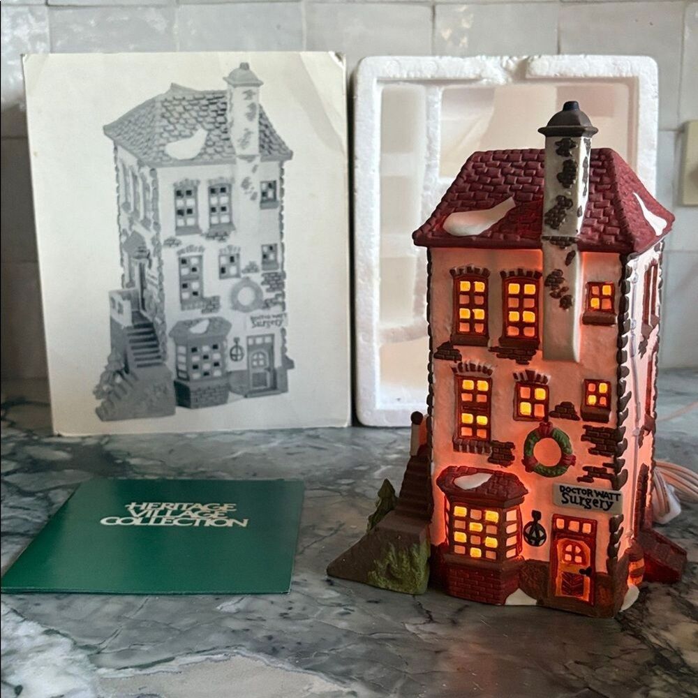 Department 56 C.H. Watt Physician Dickens Village Porcelain, Lit, 1990, Boxed93